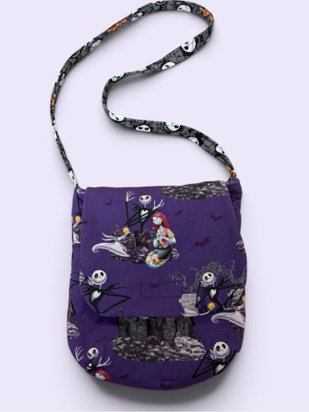 Handmade Nightmare Before Christmas Crossbody with Jack Skellington and Sally